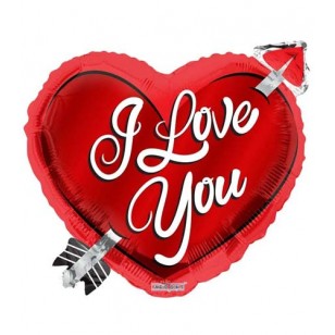 I Love You Heart & Arrow Balloon